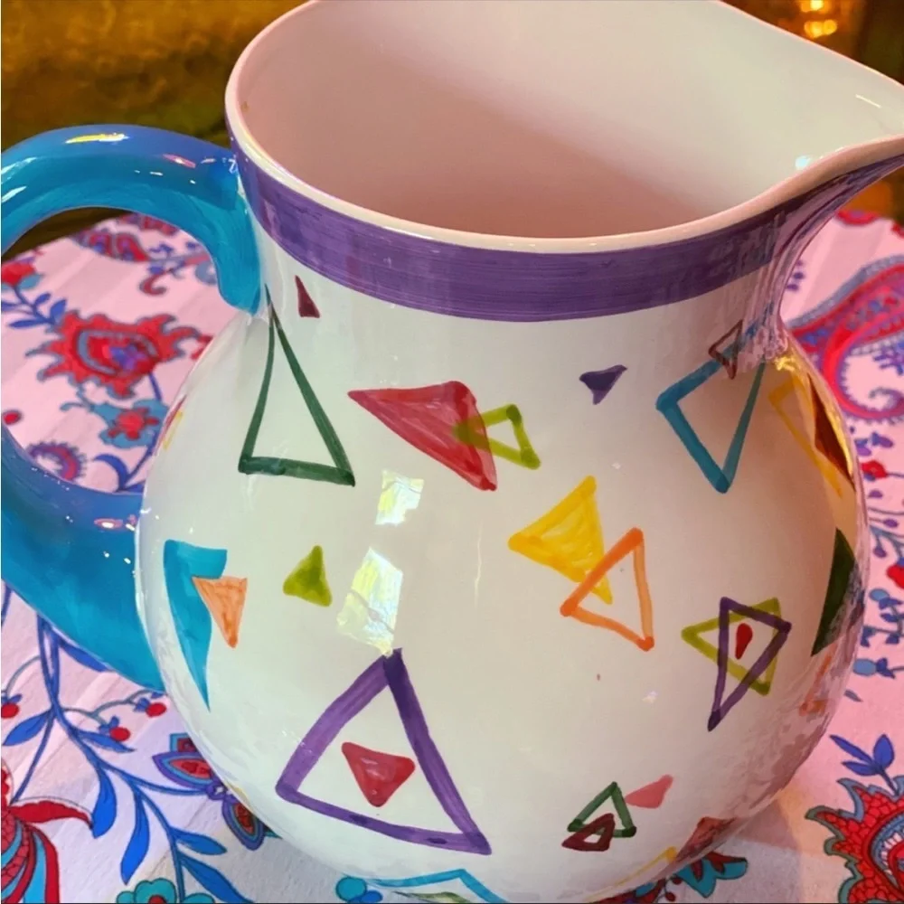 Vintage 1980s/1990s Designpac geometric ceramic pitcher/vase